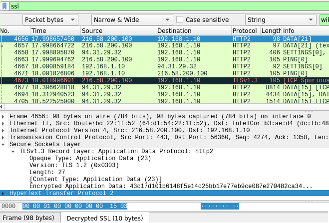 Note the tab at the bottom that reveals decrypted SSL