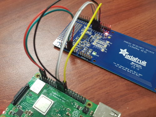 5 This photo shows the wiring of the Raspberry Pi with the PN532